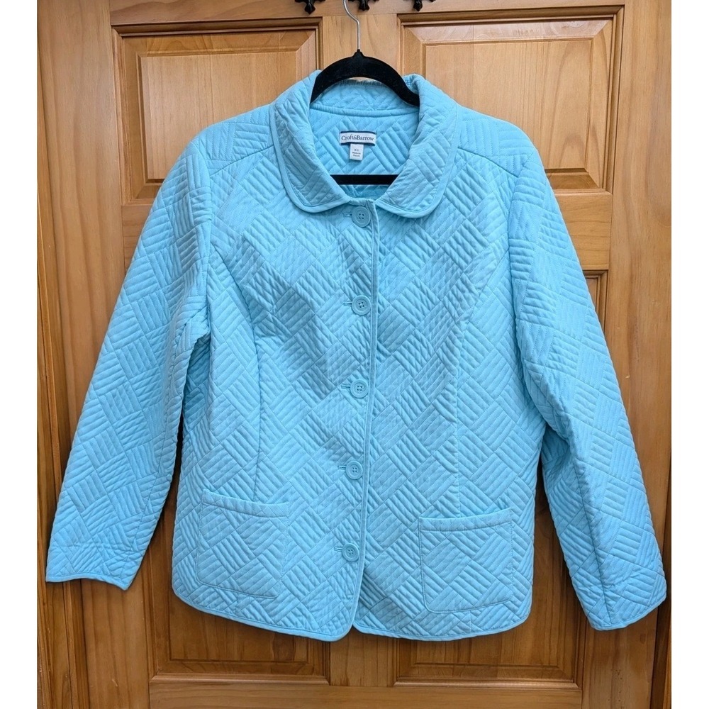 Croft & Barrow Women's XL Quilted Jacket Button-Down Front Long Sleeves Pockets